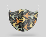 Volume 2 Super Colourful Airplanes Designed Face Masks