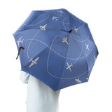 Travel The World By Plane (Blue) Designed Umbrella