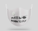 Born To Fly Helicopter Designed Face Masks