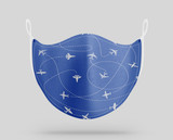 Travel The World By Plane Designed Face Masks