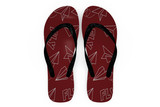 Paper Airplane & Fly (Red) Designed Slippers (Flip Flops)