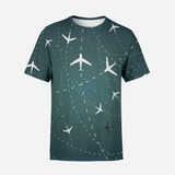 Travelling with Aircraft (Green) Designed 3D T-Shirts