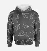 Paper Airplane & Fly (Gray) Printed 3D Hoodies