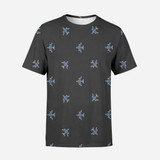 Nice Airplanes (Gray) Designed 3D T-Shirts