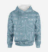 Jet Planes & Airport Signs Printed 3D Hoodies