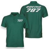 Boeing 787 & Text Designed Double Side Polo T-Shirts