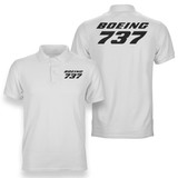 Boeing 737 & Text Designed Double Side Polo T-Shirts