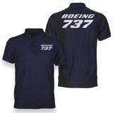 Boeing 737 & Text Designed Double Side Polo T-Shirts