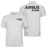 Airbus A340 & Text Designed Double Side Polo T-Shirts