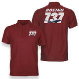 Super Boeing 737+Text Designed Double Side Polo T-Shirts