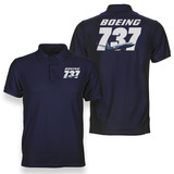 Super Boeing 737+Text Designed Double Side Polo T-Shirts