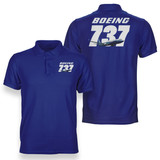 Super Boeing 737+Text Designed Double Side Polo T-Shirts