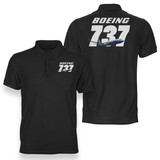 Super Boeing 737+Text Designed Double Side Polo T-Shirts