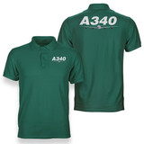 Super Airbus A340 Designed Double Side Polo T-Shirts