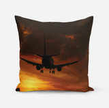 Beautiful Aircraft Landing at Sunset Printed iPhone Cases