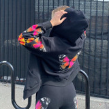 Butterfly Print  Zip Up Hoodie Sweatsuit