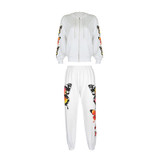 Butterfly Print  Zip Up Hoodie Sweatsuit