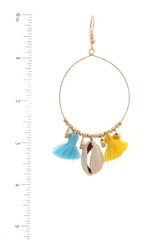 Cowrie Shell Tassel Drop Earring