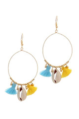 Cowrie Shell Tassel Drop Earring