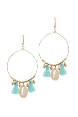 Cowrie Shell Tassel Drop Earring