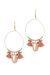 Cowrie Shell Tassel Drop Earring