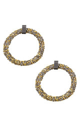 Cluster gem hoop earring