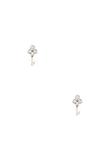 Cz stone pave key post earring
