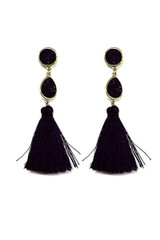 Stone tassel drop earring
