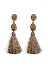 Stone tassel drop earring