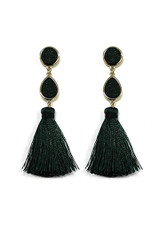 Stone tassel drop earring