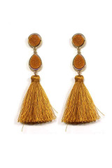 Stone tassel drop earring