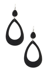 Druzy stone teardrop cut out earring