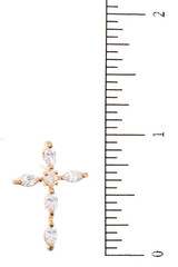 Cz stone pave cross post earrrng