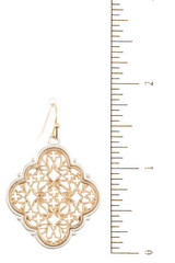 Ladies two tone cut out dangle earring