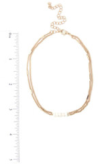 Beaded Layered Metal Ankle Bracelet