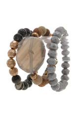 Natural Stone Beaded Stretch Bracelet
