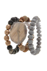 Natural Stone Beaded Stretch Bracelet