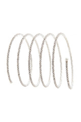 Spiral Pave Lined Rhinestone Ball Ended Bracelet
