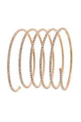 Spiral Pave Lined Rhinestone Ball Ended Bracelet