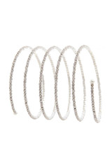 Spiral Pave Lined Rhinestone Ball Ended Bracelet