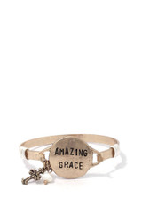 "amazing Grace" Engraved Metal Bracelet