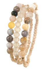 Semi precious bead bracelet set