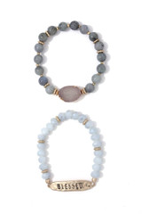 Blessed engraved beaded stretch bracelet Blessed engraved beaded stretch bracelet