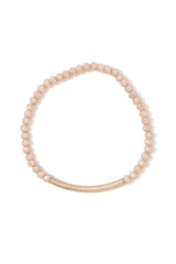 Textured metal bar beaded stretch bracelet
