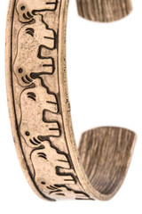 Etched elephant cuff bracelet