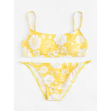 Flower Print Bikini Set