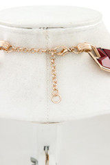 Faceted geo shape link necklace set