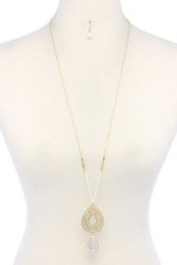 Filigree Teardrop Shape Pendant Necklace