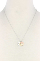 Laugh Love Live Engraved Charm Metal Necklace