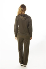 Ladies fashion french terry hoodie jacket and pant set